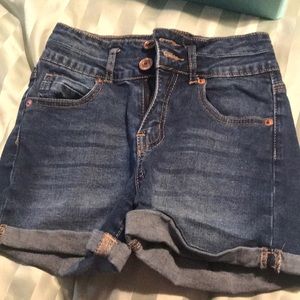 High waisted jean shorts